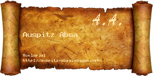 Auspitz Absa névjegykártya